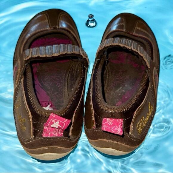 Boho CUSHE Mia Reme Shoes ~ Brown Leather Mary Jane with Pink Flowers ~ Size 9 - Picture 7 of 16